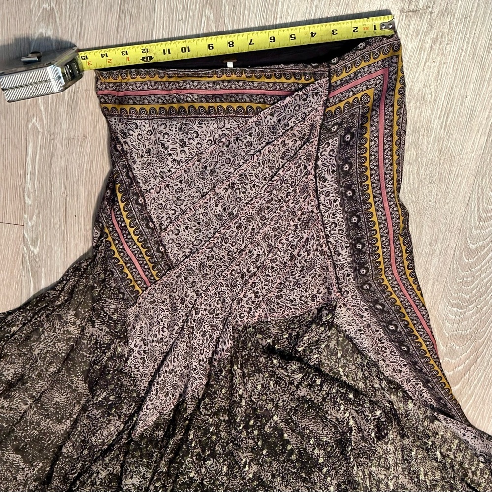 Free People Boho Gypsy Black White Asymmetrical Split Hem Sheer Maxi Skirt 4 XS - Picture 10 of 16